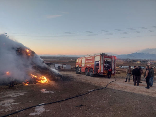 YANGINDA SAMAN BALYALARI KÜL OLDU, KAMYONET DEMİR YIĞININA DÖNDÜ