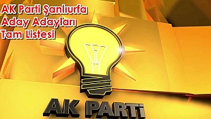 AK Parti Şanlıurfa Aday Adayları Tam Listesi