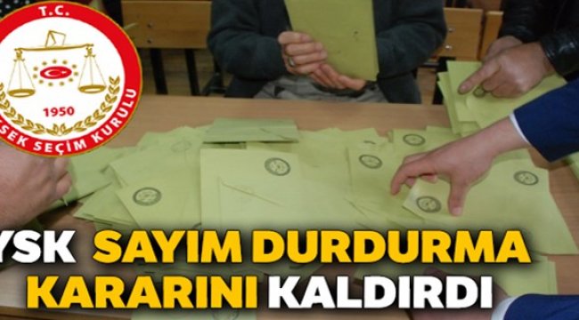 YSK tedbir kararını kaldırdı