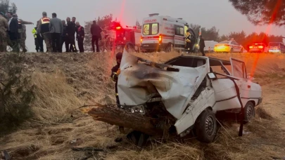 Şanlıurfa'da otomobil ağaca çarptı: 4 yaralı