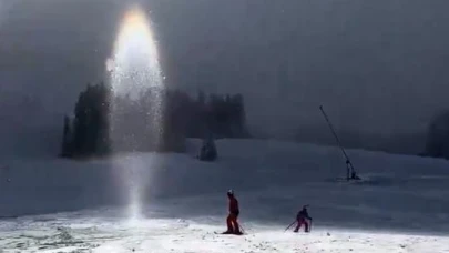 GÖKYÜZÜNDE NADİR GÖRÜNTÜ! 'GÜNEŞ MUMU' ATMOSFERİK OLAYI