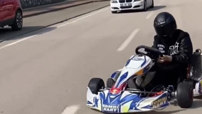 Go-Kart Sürücüsü Bursa'da Huzurevi Önünde Drift Attı