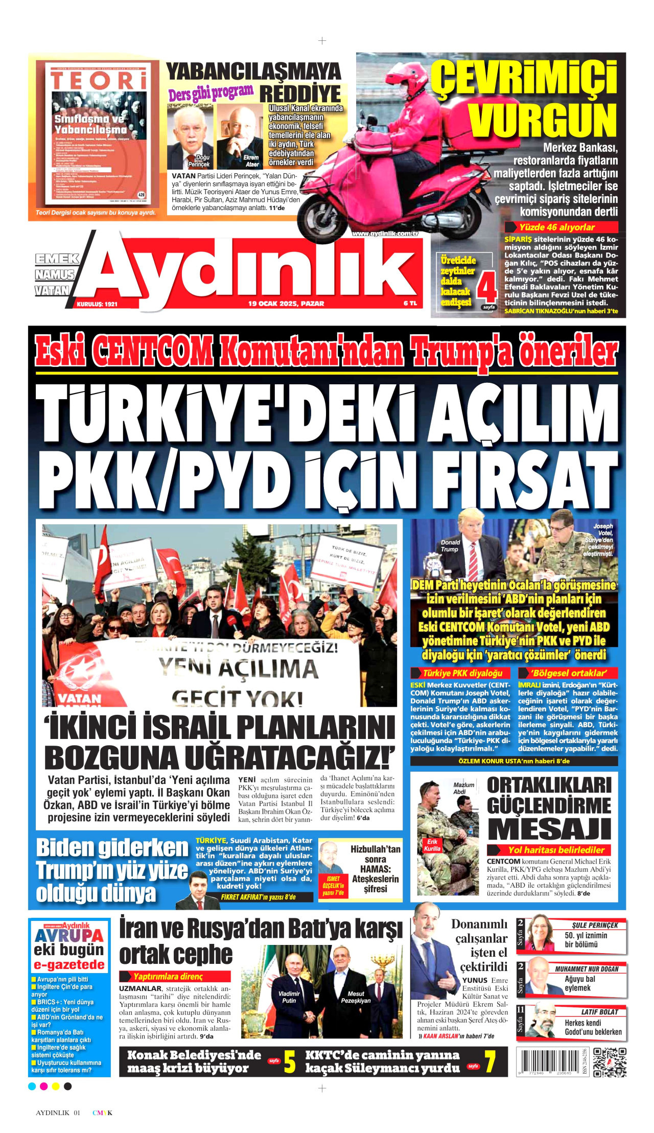 AYDINLIK GAZETESİ Gazete Manşeti