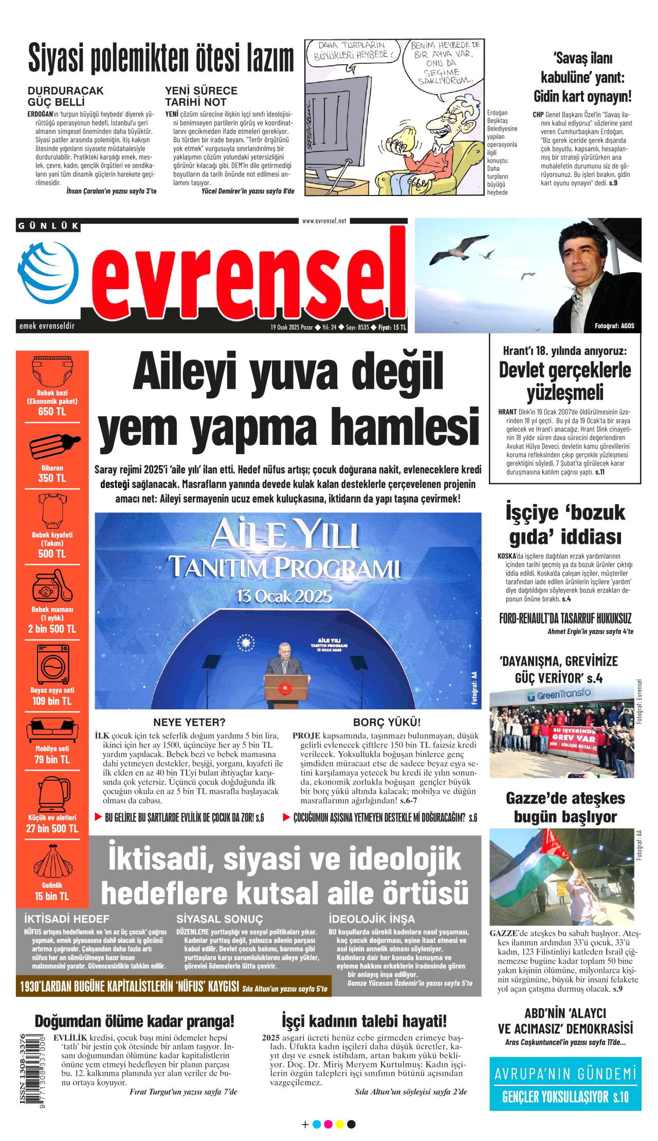 EVRENSEL Gazete Manşeti